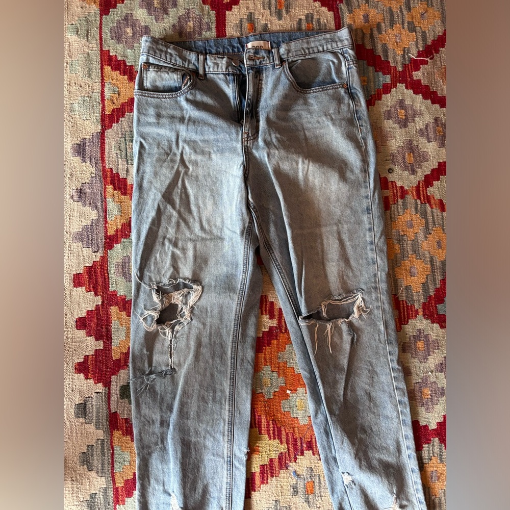 BDG urban outfitters medium wash ripped high rise cowboy jeans
